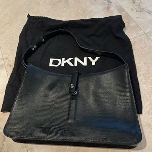 DKNY black shoulder bag with original case.
